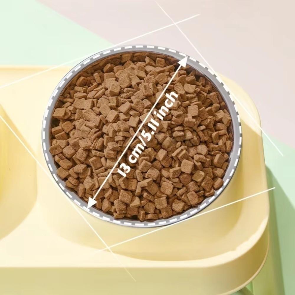 New Portable Pet Feeder 15° Elevated Stainless Steel Cat Bowl Non-Slip Base Foldable Dog Bowls for Dogs