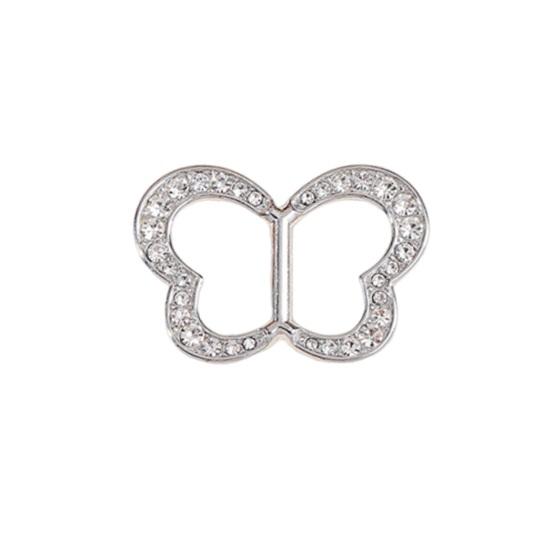 Scarf Buckle Clip for Women Smooth Edges No Snag Silk Ring with Rhinestones Non-Slip