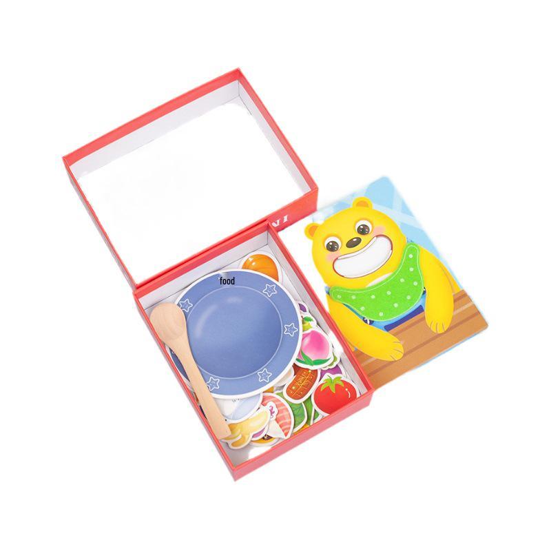 Baby Learning Toy: Bear Feeding Game with Fruits & Vegetables - Early Education & Concentration Training