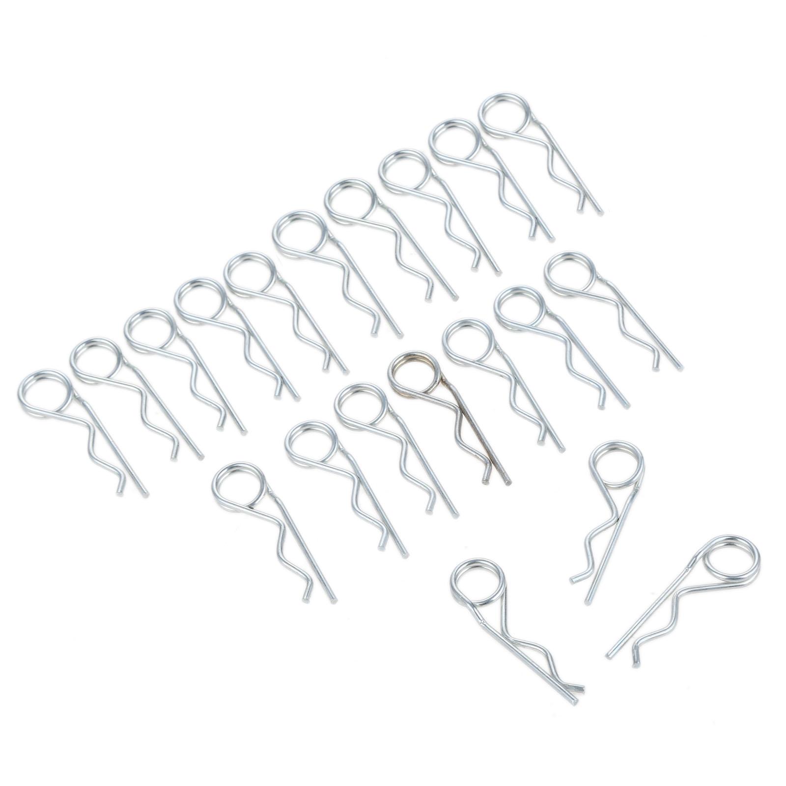 

20pcs M2*50mm Steel Cotter Hitch Double Ring Pins Double Coil R Clip Retaining Cotter Hair Pins for Trailer Stroller Cargo Boat 2x50mm random color