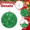 6 Pcs 4 Inch Valentine's Day Christmas Tree Ornaments Glitter Sequin Foam Balls Shatterproof Xmas Hanging Balls Decorations for Xmas Valentine
