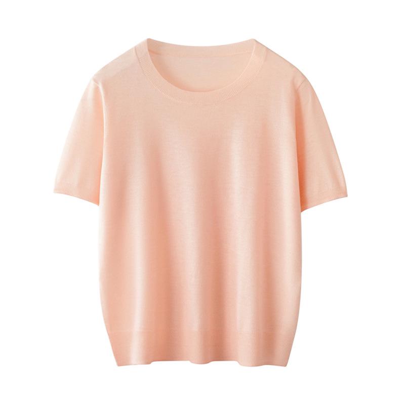 Women's Slimming Wool Knit Sweater - Round Neck, Three-Quarter Sleeve, Solid Color, Korean Loose Fit for Fall & Winter