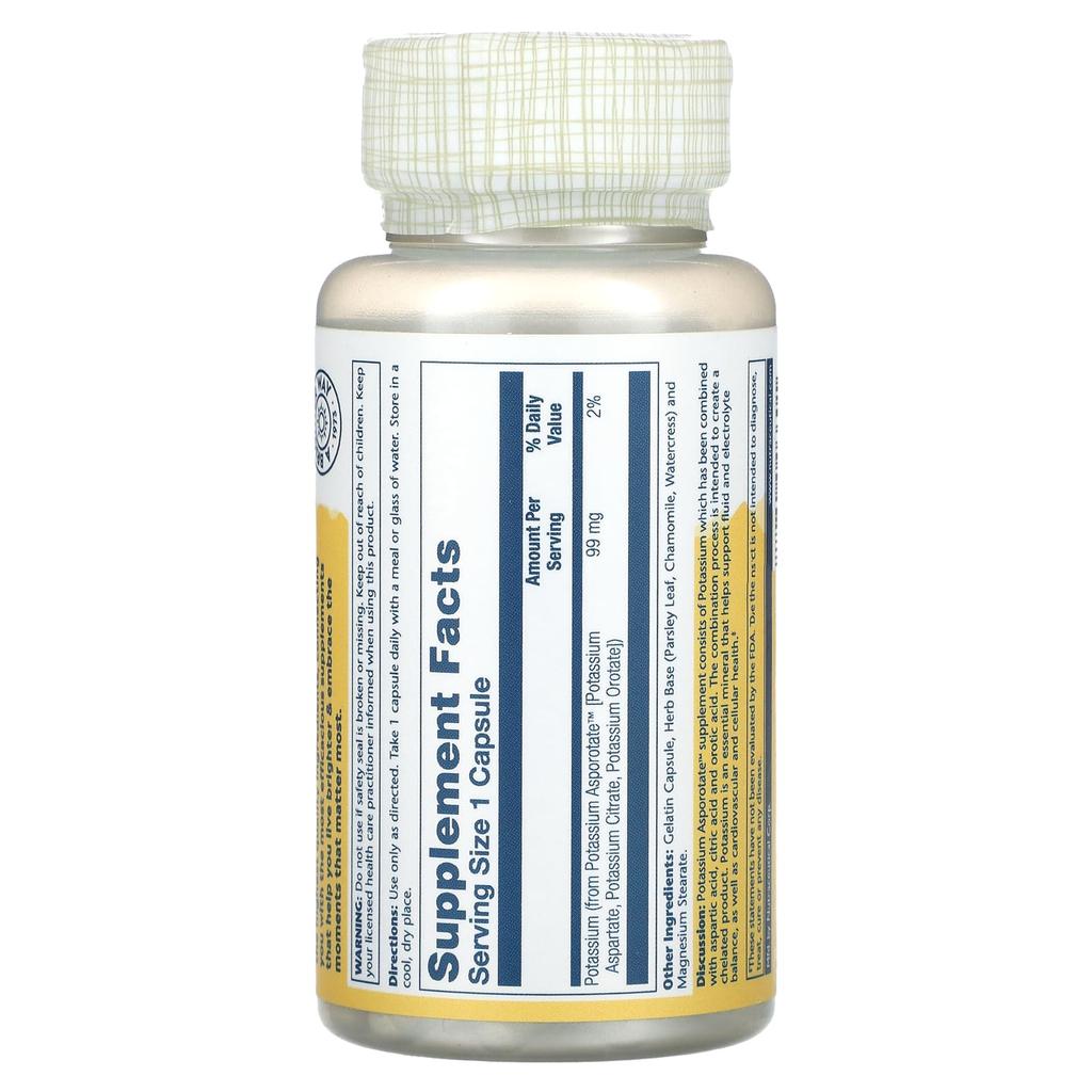 Potassium Asporotate, 99Mg, 100 Capsules