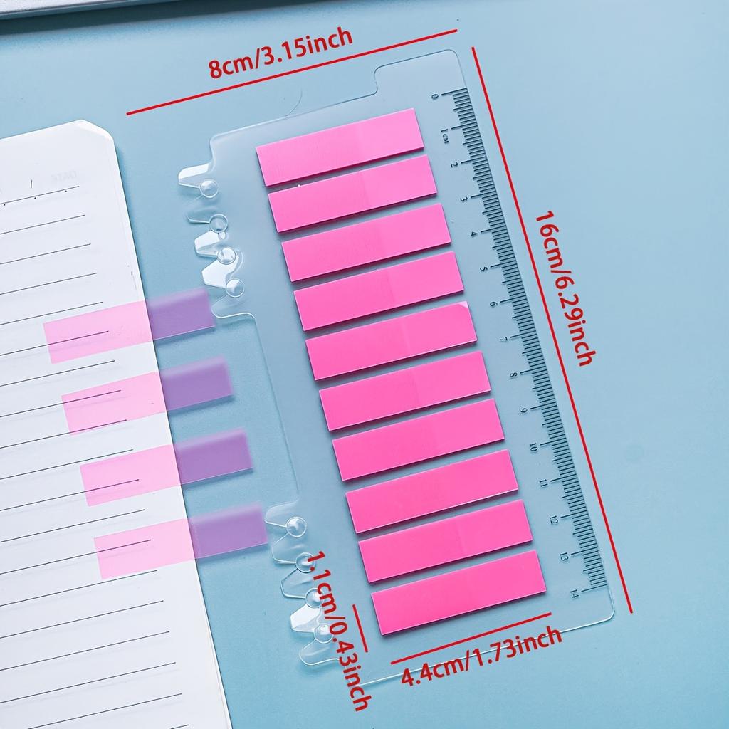 200pcs Transparent PET Index Labels - Color-Coded Sticky Notes with Rounded Corners, Waterproof & Durable for School, Office, Home Organization