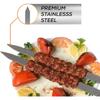 Stainless Steel BBQ Skewers 40/50cm Flat Heavy-Duty Kebab Sticks for Grilling Outdoor Cooking Camping Durable