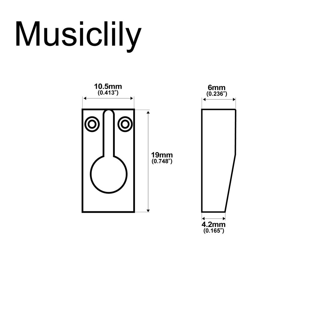 Musiclily Ultra 10.5mm Style Tremolo Bridge Saddles for Stratocaster Electric Guitars, Chrome (Set of 6)