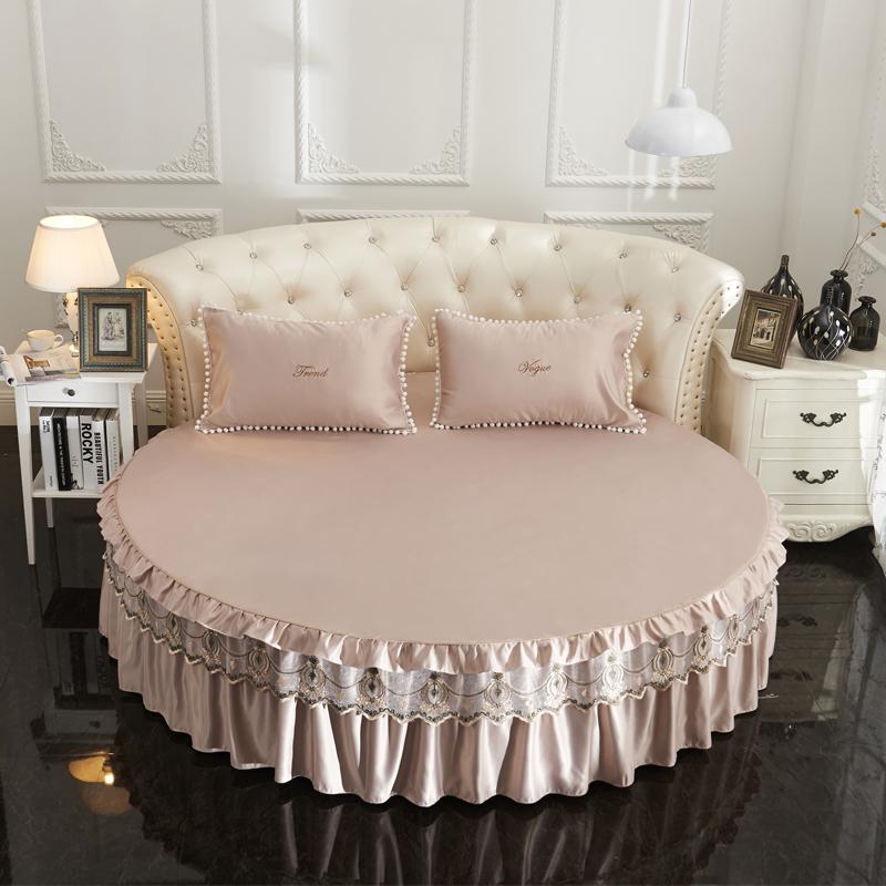 

Домашний текстиль нестандартного размера, сплошной цвет + кружево, круглая простыня, покрывало, покрывало, постельное белье, круглая простыня, юбка-кровать # sw 1pc diameter 2.2m