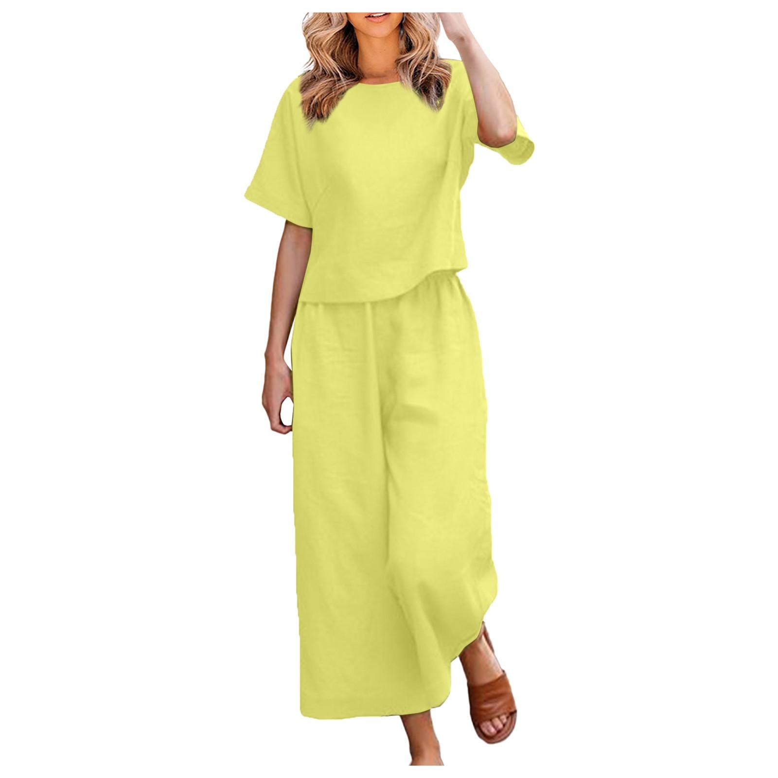 

Жіночий повсякденний модний сексуальний пуловер з довгими та короткими рукавами, сорочка з круглим вирізом, літературний ретро, ​​однотонний повсякденний костюм із роздільними рукавами XL жовтий