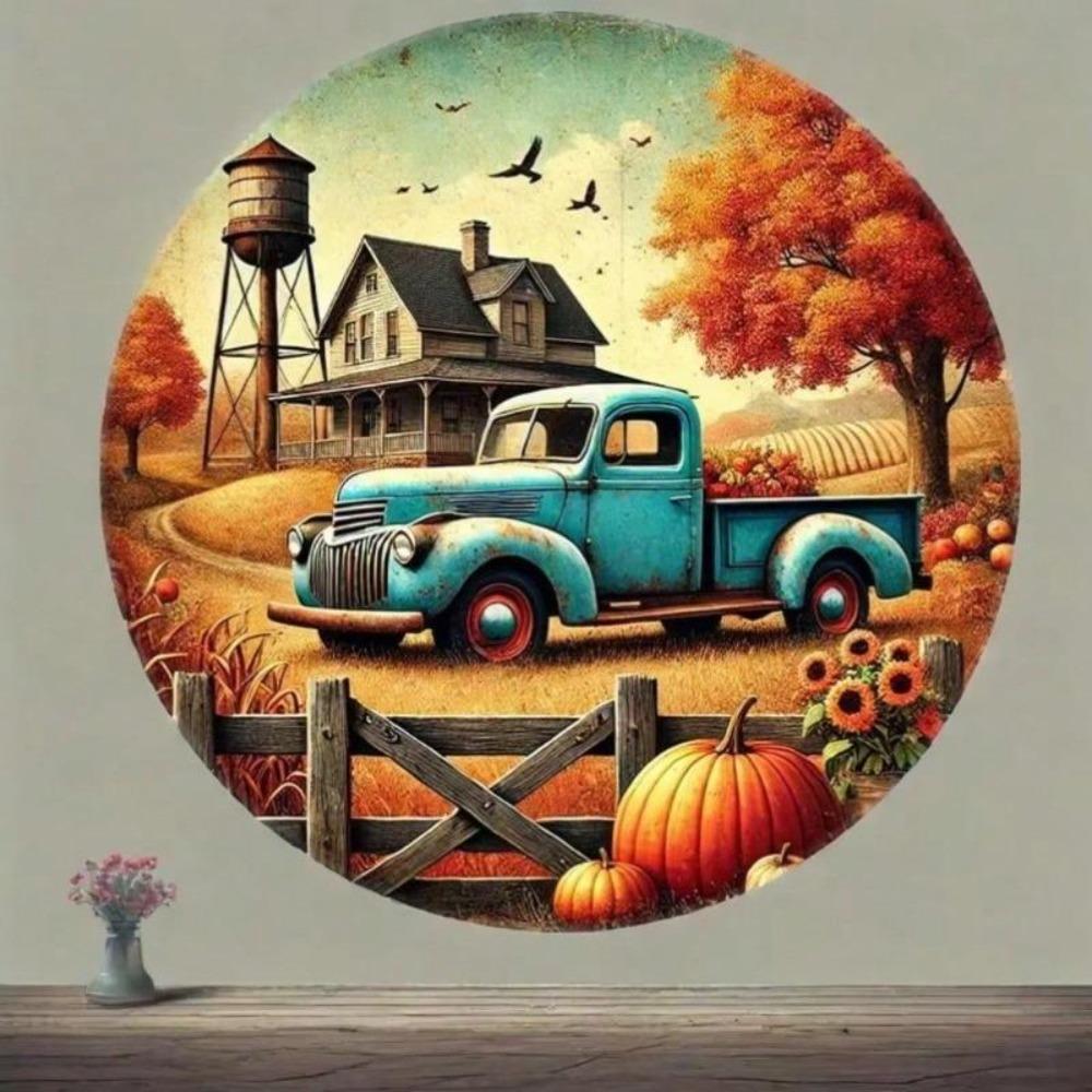 Metal Flower Wall Art Hanging Tin Sign Decor for Cafe Bedroom Library School