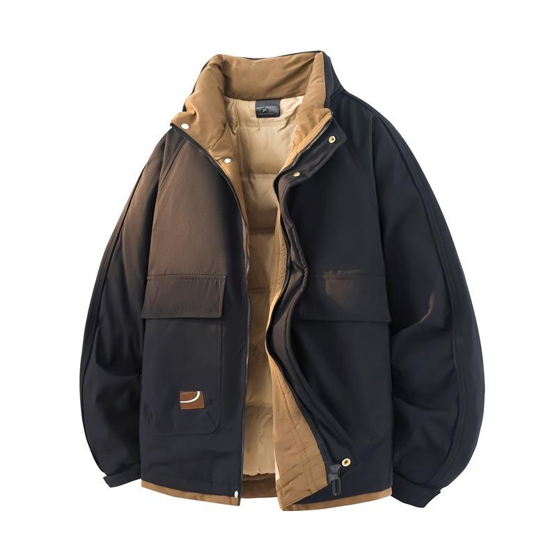 Down Jacket% White Duck Down Men's Winter New Anti-wrinkle Stand-up Collar Loose Men's Cold-resistant Jacket