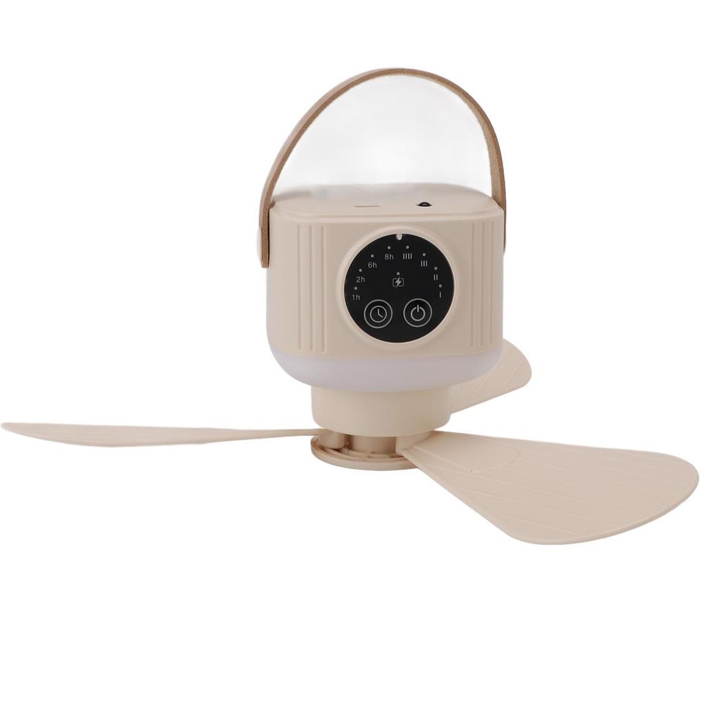 USB Powered Ceiling Fan with Light 4 Speed Timing Function 7200mAh Battery Remote Control Camping Ceiling Fan for Outdoor Tent