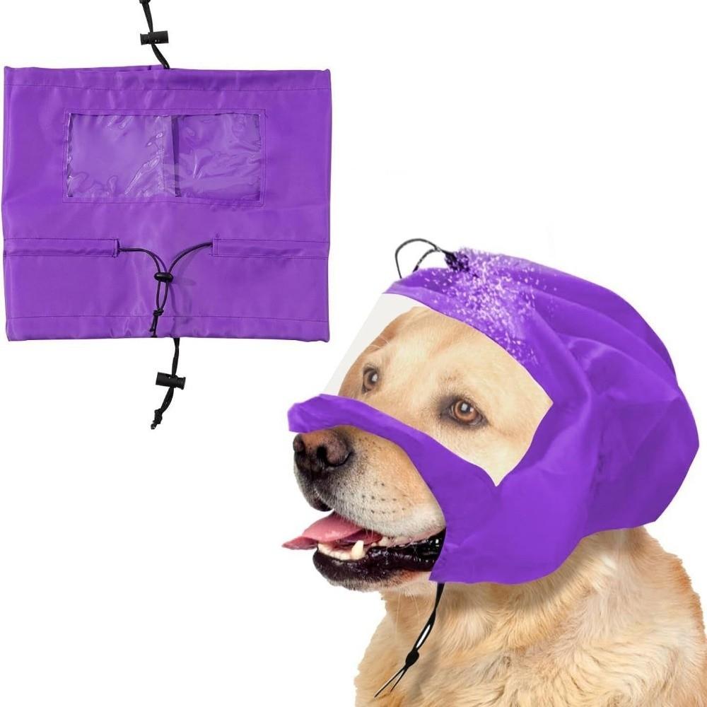 Portable Dog Ear Protection Hat Adjustable Buckle Dog Shower Cap  Grooming фиолетовый