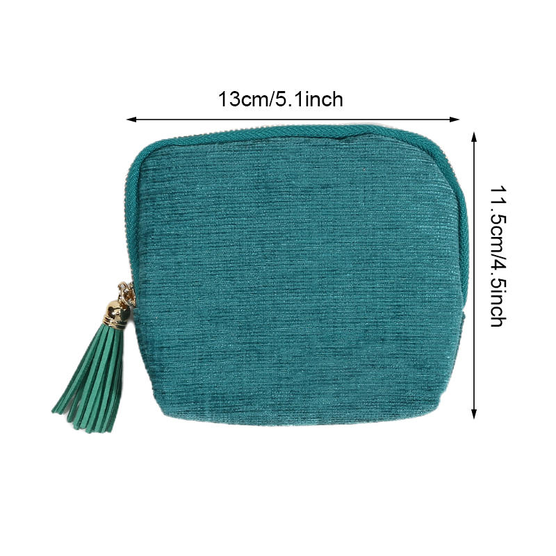 Boîte à Bijoux Mode Pompon Fermeture Éclair Sac à Bijoux Zippé Portable Petites Poches de Rangement Protectrices pour Voyage Perles Bracelets Colliers