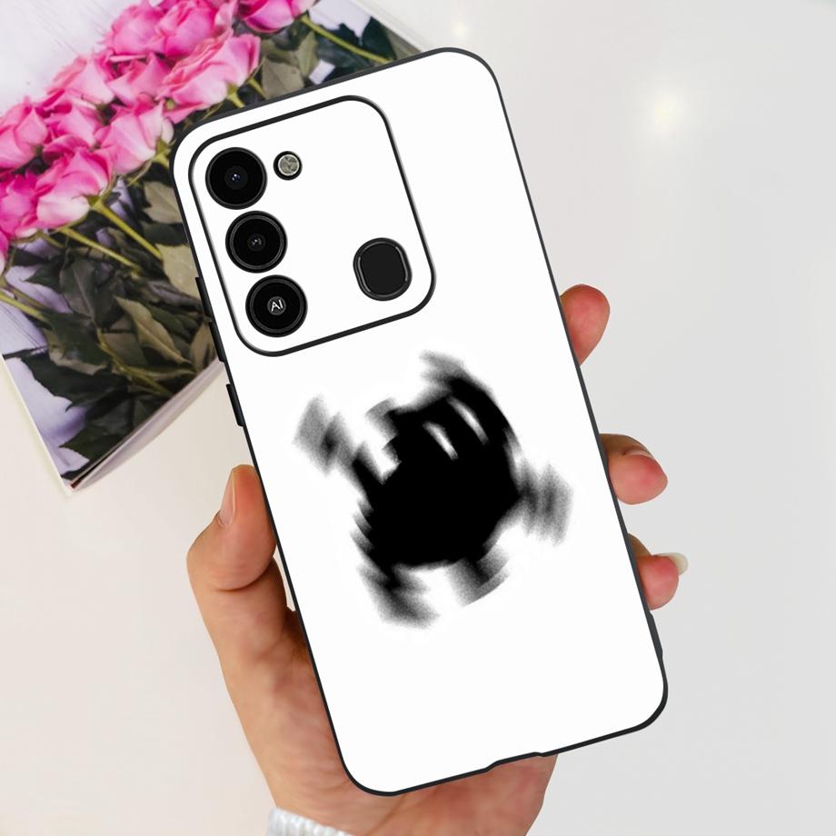 For Tecno Spark 8C 2022 Back Case Soft Silicone Bumper Flower Butterfly Print Phone Coque Capa For Tecno KG5k, KG5j, KG5n Cover