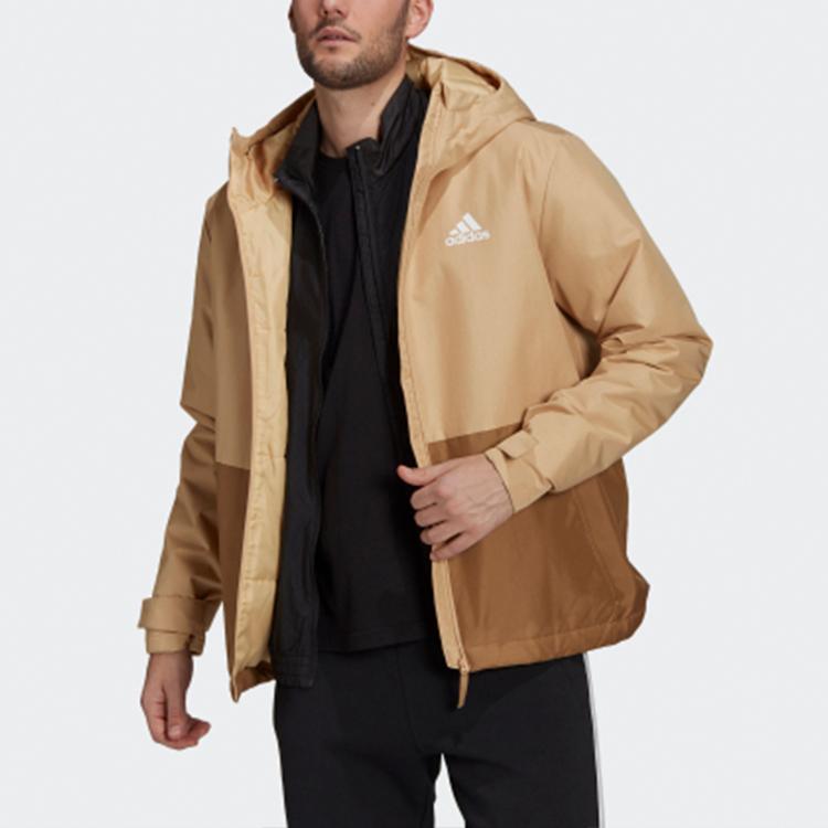 Adidas Bsc St Hooded Logo Sports Jacket Men Jackets Cardboard-Yellow GN3242