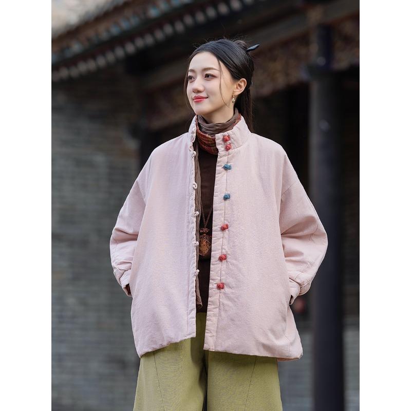 

25 Зимняя хлопково-льняная женская одежда новый темперамент универсальная литературная хлопковая одежда из рами застежка короткая хлопковая одежда One size