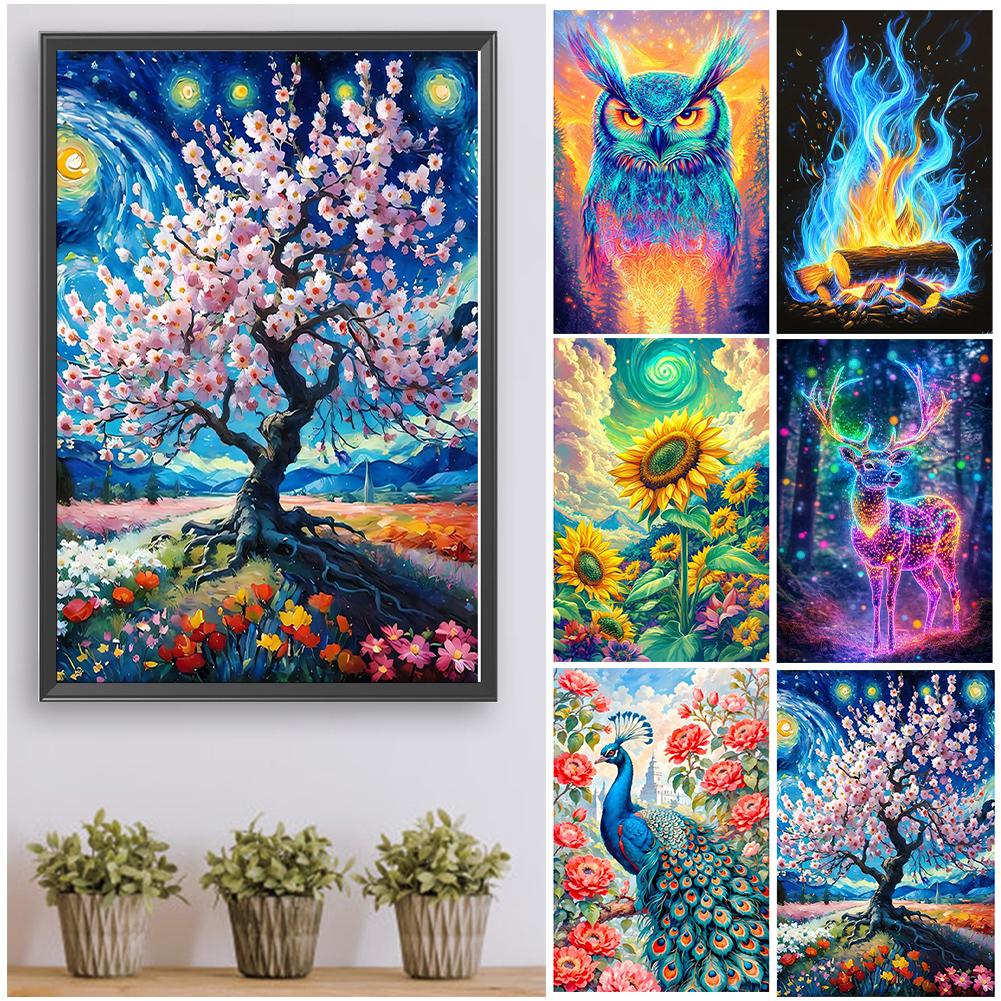 Marzycielski zestaw do malowania diamentami 5D DIY z pełnym okrągłym wierceniem do dekoracji ścian domu