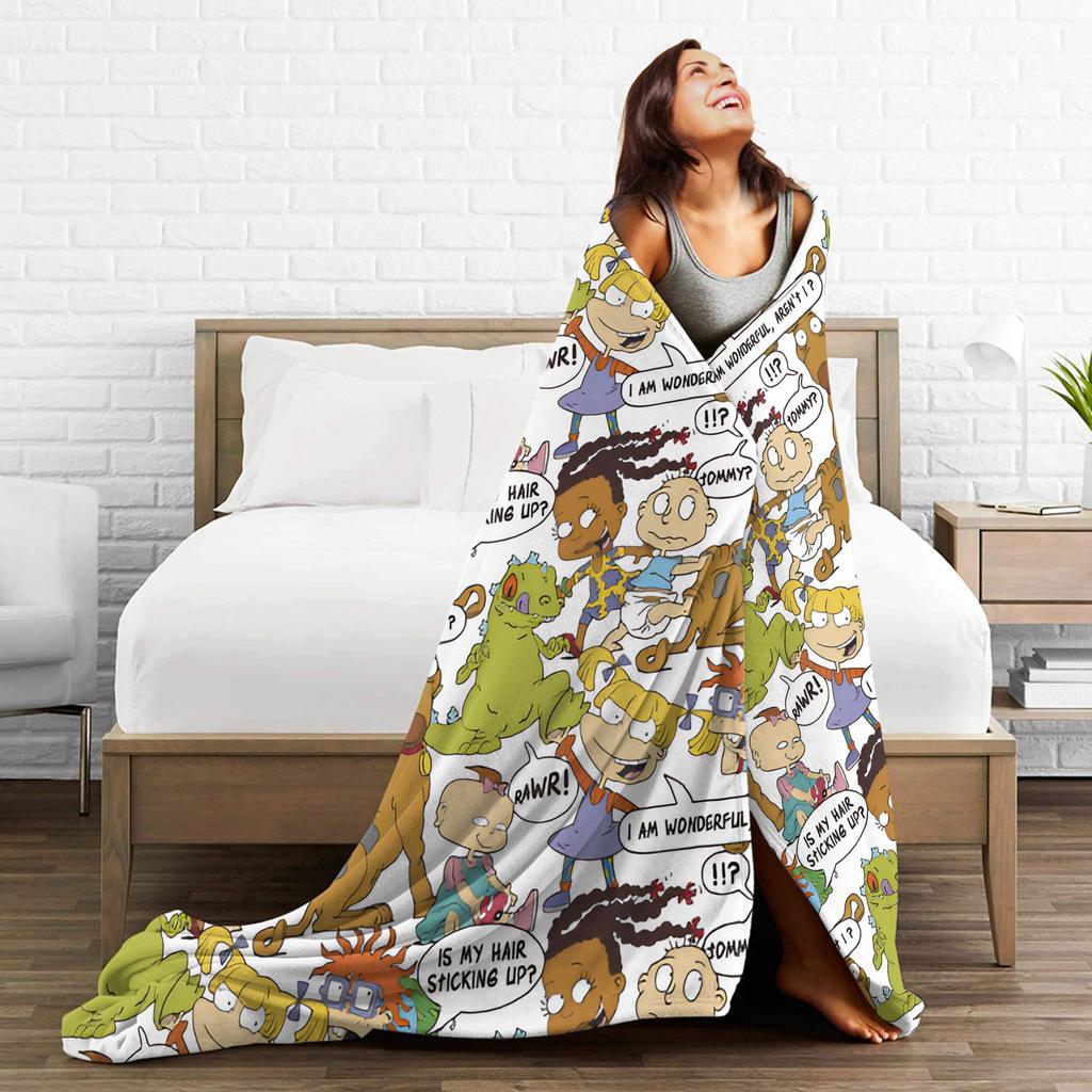 Rugrats Animated Character Blanket Quality Super Warm Bedding Throws Autumn Camping Couch Bed Fluffy Bedspread