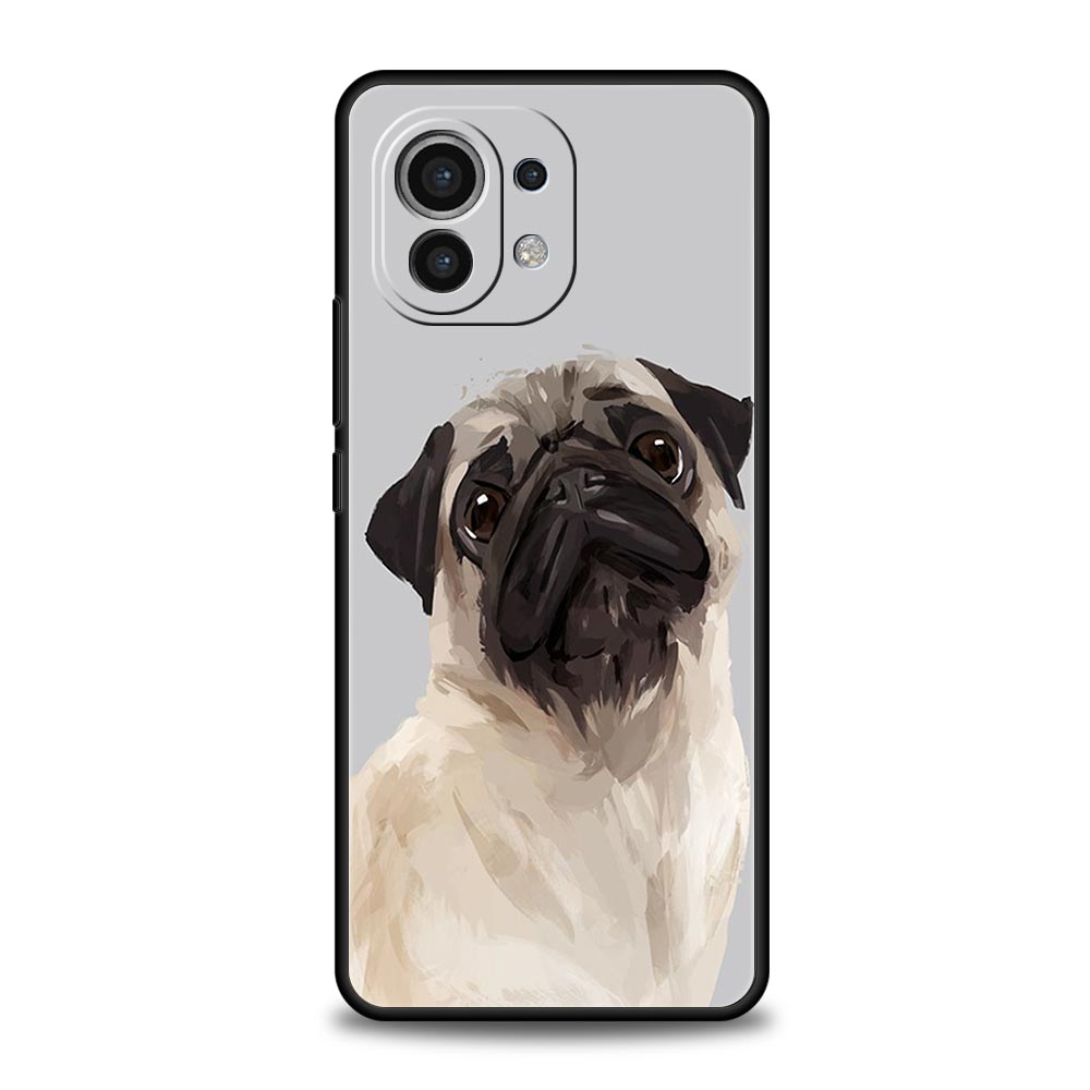 Phone Case For Xiaomi Mi 15 14 14T 13T 12T Pro 12 13 11 Lite 5G 11T X6 X5 Pro Soft TPU Cover Cute Pug Dog Xiaomi 14T