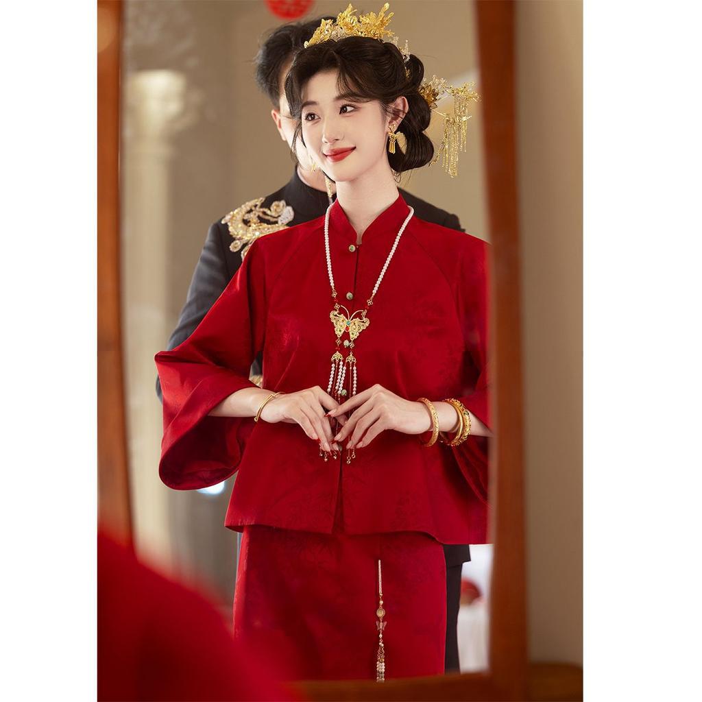 Toast Suit New Small Cheongsam Chinese Wedding Engagement Dress Women's Dress Photo Studio