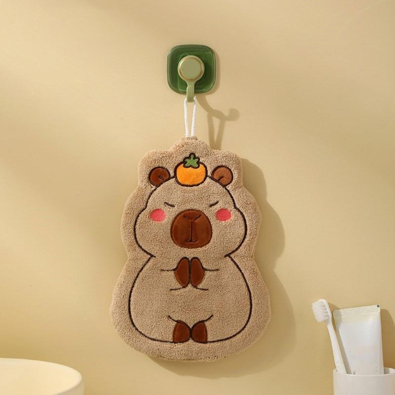 Quick Drying Soft Polyester Hand Towel with Capybara Water Absorption Small Towel for Hands and Face