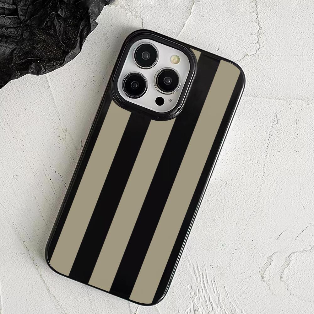 Brown Vertical Stripes Phone Case For IPhone 15 Pro Max 17 16 11 12 13 14 Pro 17E 16E Plus Soft Shockproof Bumper Back Cover