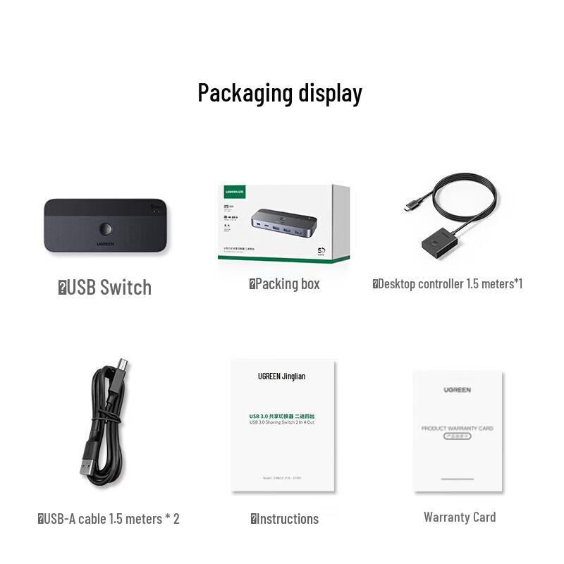 Ugreen 2-Port USB 3.0 Peripheral Sharing Switch