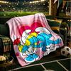 Blue Smur-f Characters Throws Blanket Flannel Blankets Plush for Couch Bed Gifts for Men Women Travel Picnic Blanket Christmas Fan Gifts