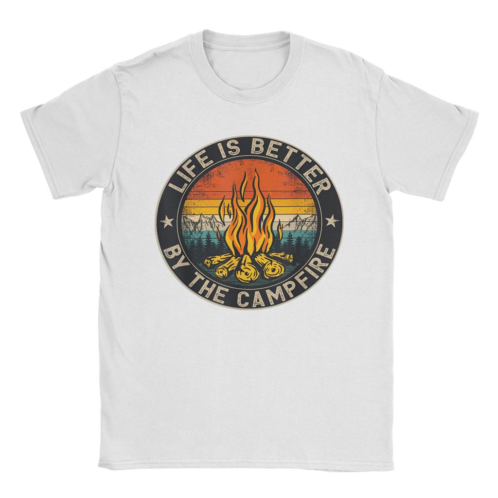 Camping Graphic TShirts Life Is Better At the Campfire Shirt for Camper Gift for Men Women Love Camping Tee Shirt Clothing
