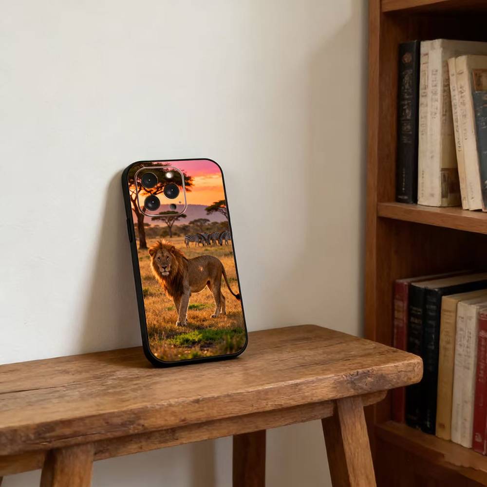 

Lion Theme Phone Case For iPhone17,16,15,14,13,12,11 Plus,Pro Magnetic For Magsafe Wireless Charging iPhone15ProMax