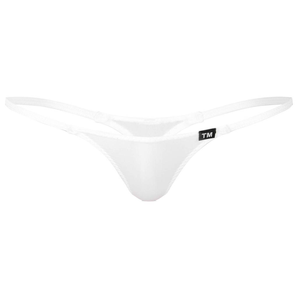 Mens Low Rise Thong Underwear Solid Color Elastic Waistband G String Soft Stretch Fabric for Daily Comfort Fit