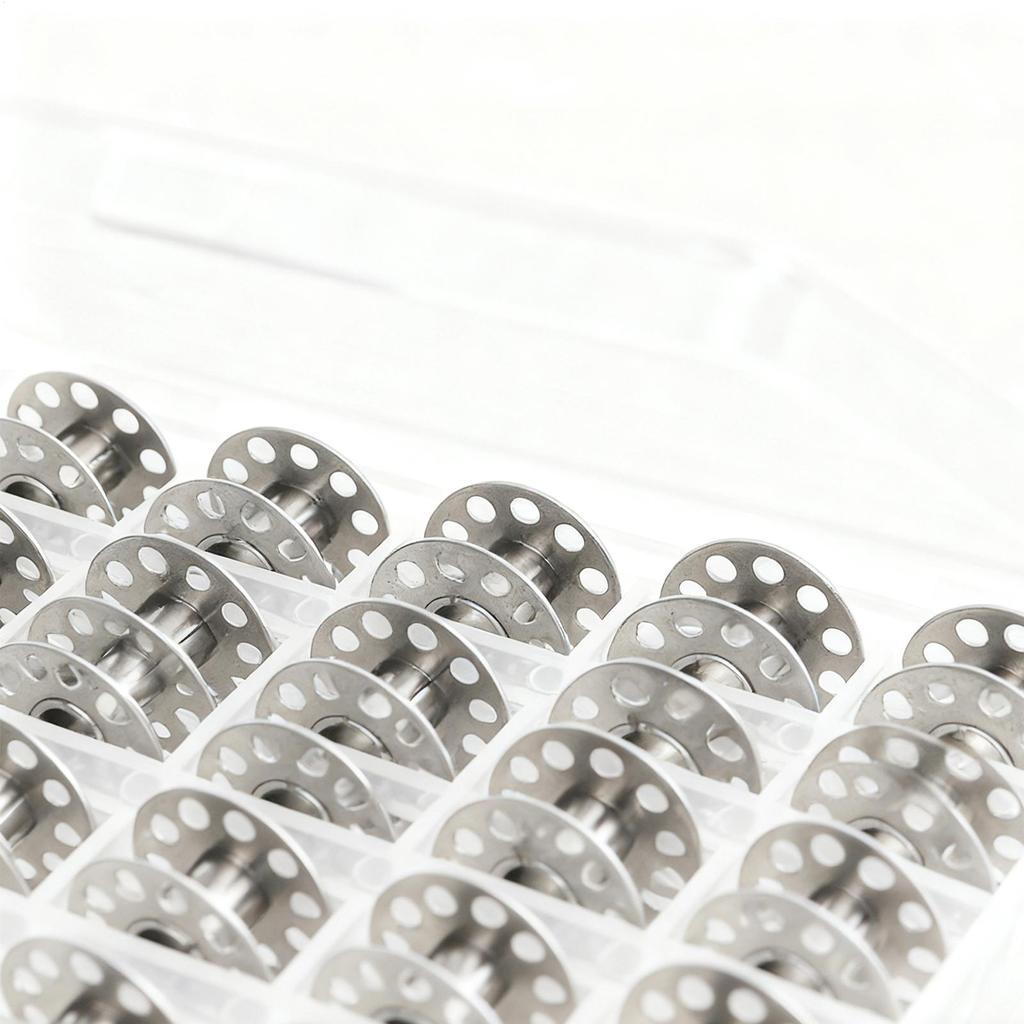 Sewing Bobbins 25 Pieces Stainless Steel Universal Knitting Supplies Embroidery Thread Bobbins For Crocheting Class Quilting