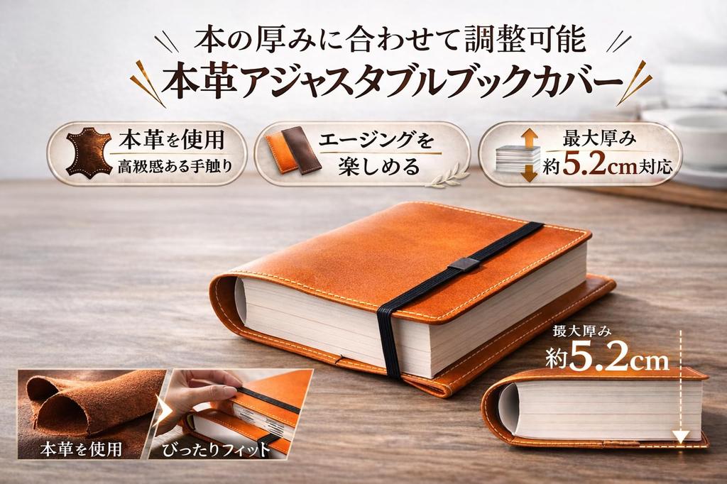 Roost Outdoors Echte Leder Verstellbare Buchhülle, A5 Größe (Kamel)