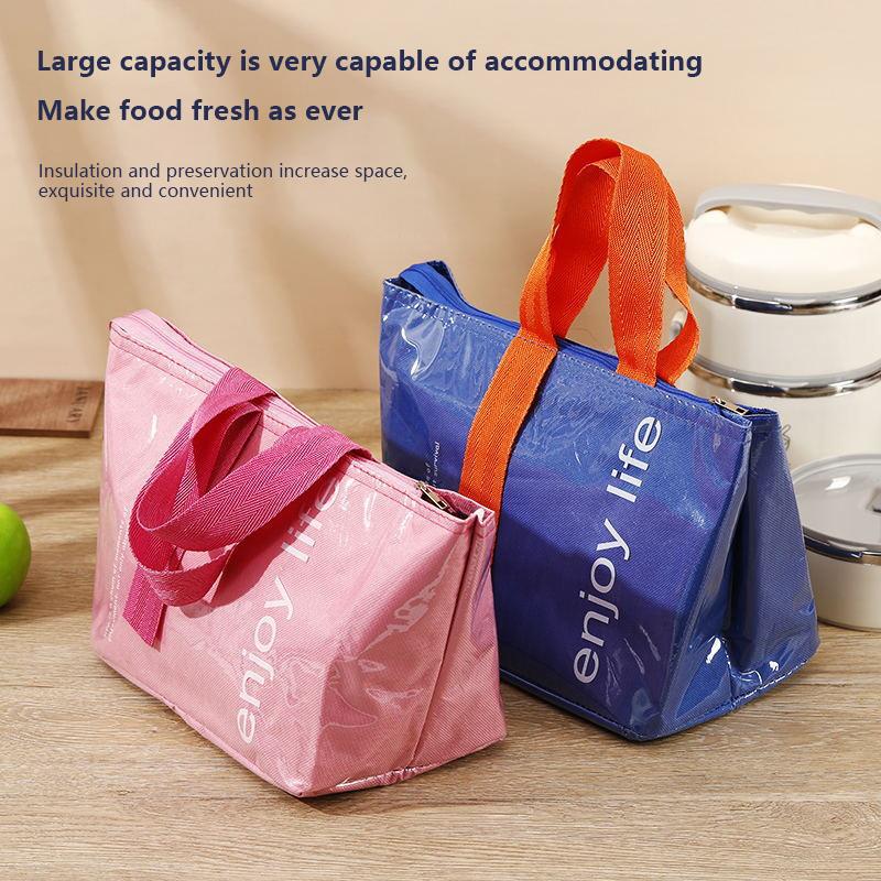 1pc Lunch Box Bag For Lunch Bag Thickened Aluminum Foil Camping Picnic Ice Pack Bento Lunch Handbag Outdoor Tableware