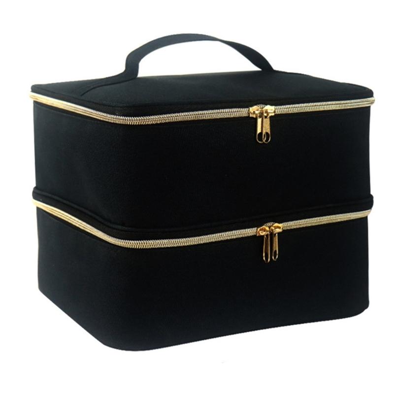 Nagellack Aufbewahrungsbox Doppelschichtige Tragetasche Nagellack Tragbare Organizer Tasche Stoßdämpfung Nagelset Zubehör