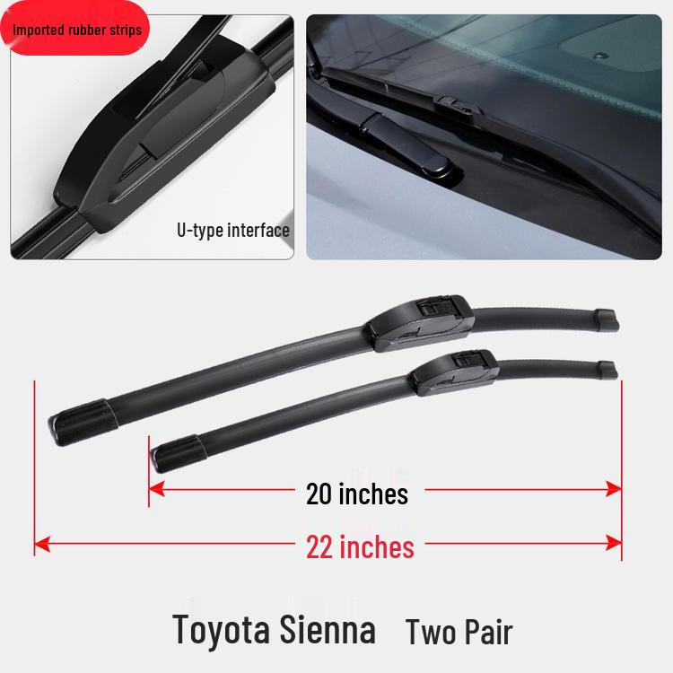 Sienna Special Boneless Wiper Rubber Strips & Original Car Wiper Blades