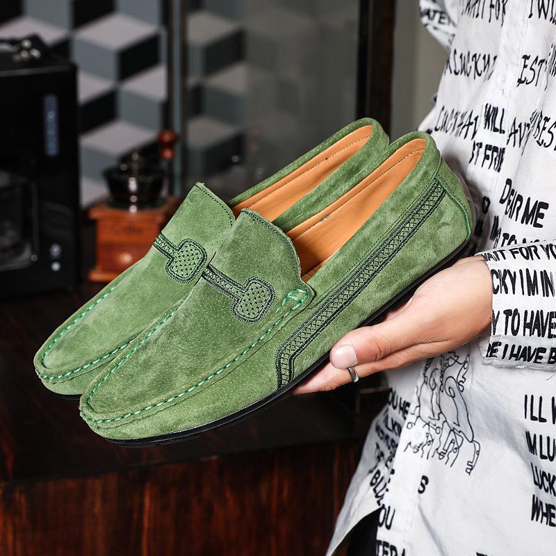 Man Casual Shoe Loafers Flat Suede Round Toe Leather Shoes for Men Adults Summer Sale Designer Comfortable Cowhide Slip-on Pu
