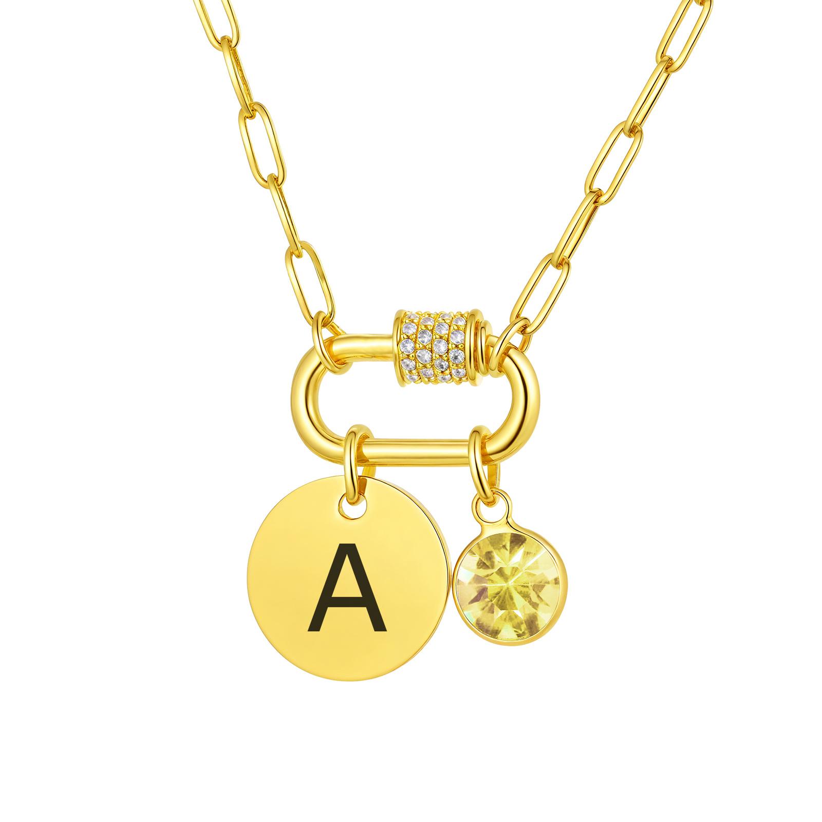 

Vnox Stainless Steel Women Necklace Free Engraving Round Brand Twelve Birthstones Pendent Necklace Birthday Mother s Day Gift add card