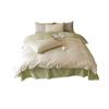 100S Cotton Abraded Four-Piece Set, High-Count Warm And Thickened Pure Cotton Quilt Cover, Bed Sheet, Mattress, Simple Embroidery