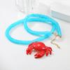 Red Crab Pendant Necklace - Summer Beach Ocean Style, Exaggerated Hip-Hop Accessory for Women.