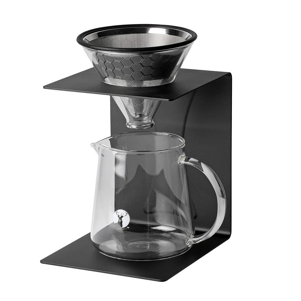 PEARL METAL Captain Stag Coffee Dripper Set with Black Stand, Approximately 2-4 Cups, UW-3519