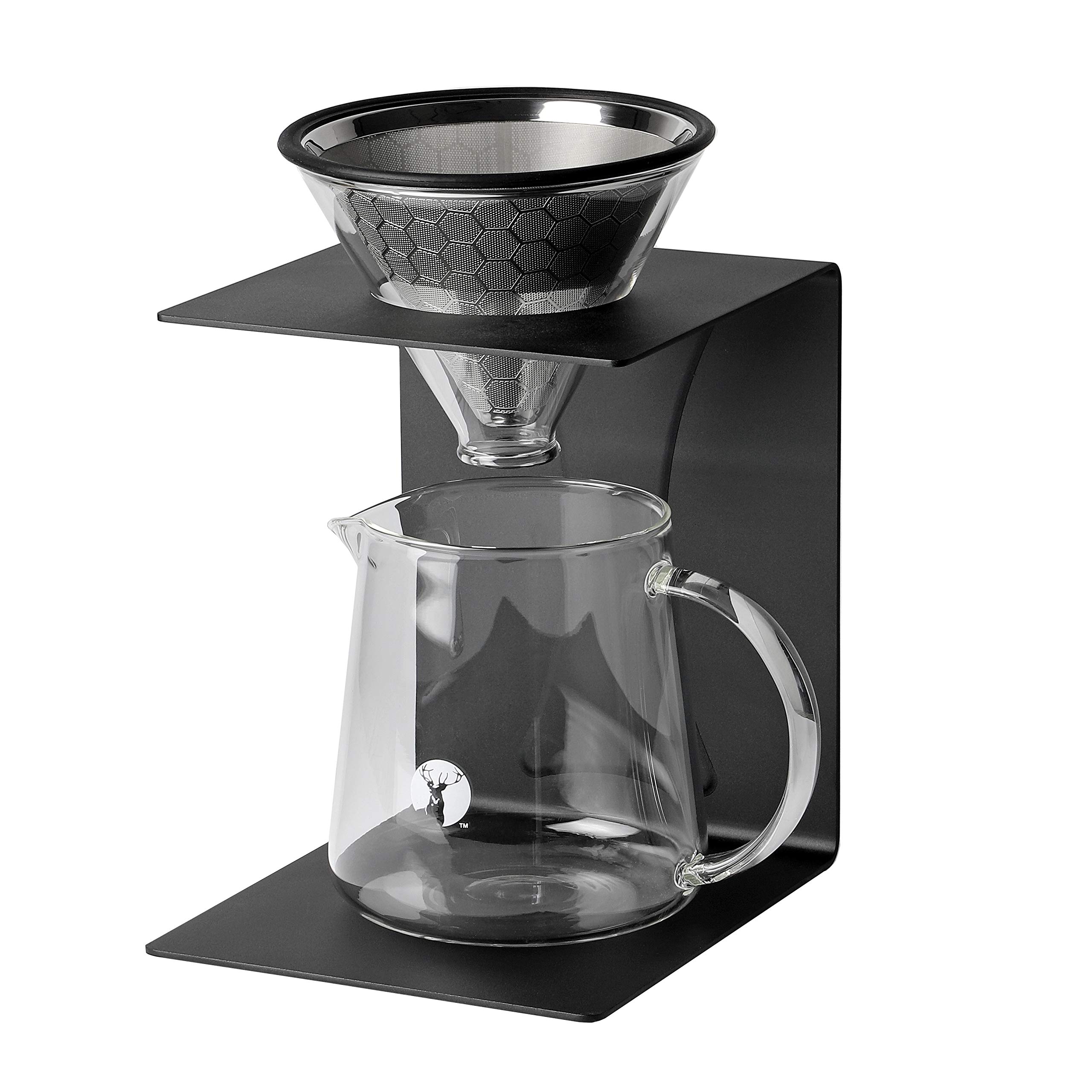 

Pearl Metal Captain Stag Coffee Dripper Set with Black Stand, Approximately 2-4 Cups, UW-3519