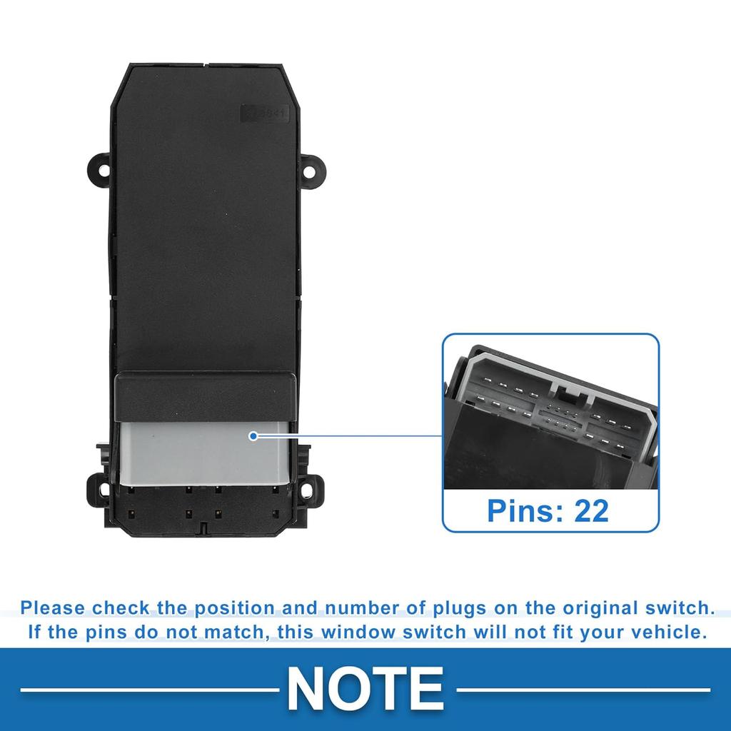 Power Window Switch No.35750SNVH51 Front Left Driver Side Window Control Switch for Honda Civic 2006-2011 Black