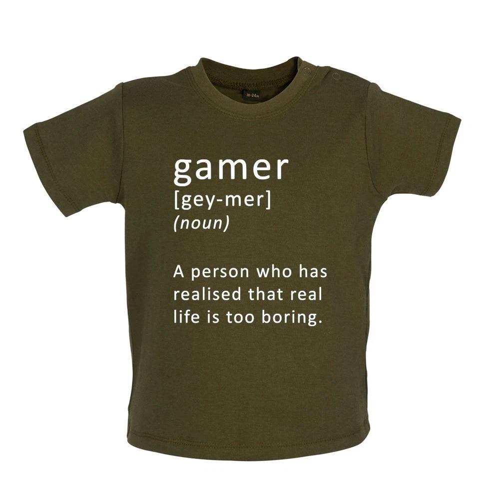 Fun Definition Gamer - Kids Baby Kids Boys Girls Unisex T-Shirt / Bodysuit - Online Game PC Retro 110