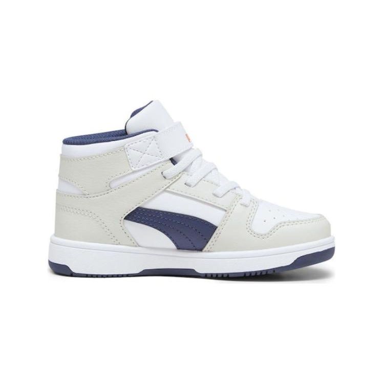 Puma Rebound Comfortable Durable Breathable Mid-Top Kids Skate Shoes Kids Skate Shoes White 370488-23