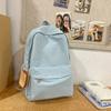 School Bag New Simple Japanese Ins Solid Color Backpack College Student Leisure Campus School Bag Travel Versatile Lightweight Backpack