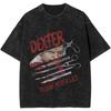 Nuova Edizione Dexter Morgan Dito Medio Retro Trendy Vintage Lavato Maglietta Estiva Y2K Top Cotone Uomo Donna Magliette Manica Corta