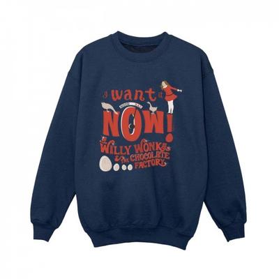 Willy Wonka Boys Verruca Salt I Want It Now Sweatshirt