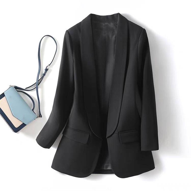 2025 Women's Slim Fit Lapel Suit - Solid Color, Spring/Autumn, Elegant Commute Style