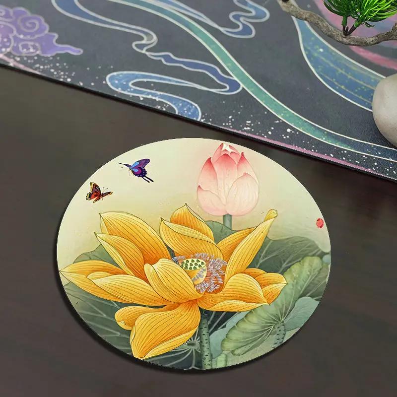 Treffen Sie Lotus Retro Kieselgur Untersetzer Kreative Obstschale Hitzebeständige Tassenunterlage Saugfähig Anti-Rutsch Küchen-Teepad
